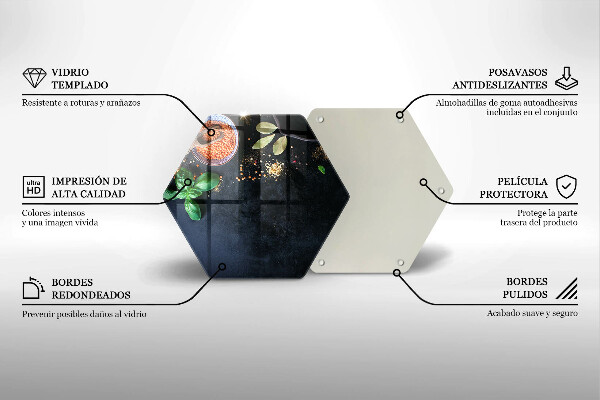 Tábua de vidro Tigelas de especiarias