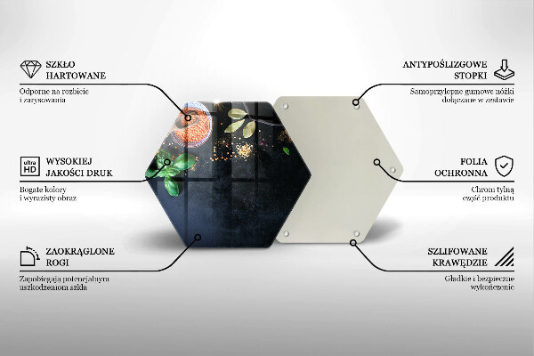 Tábua de vidro Tigelas de especiarias
