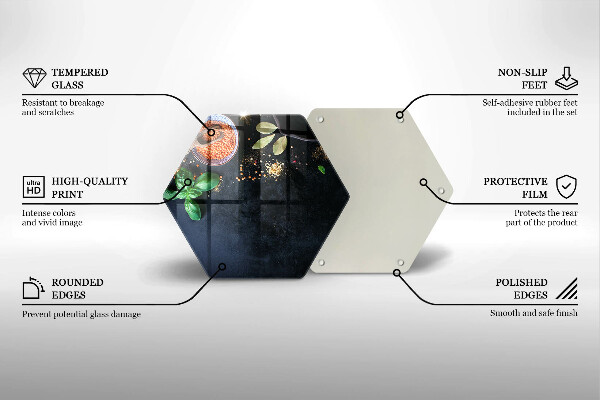 Tábua de vidro Tigelas de especiarias