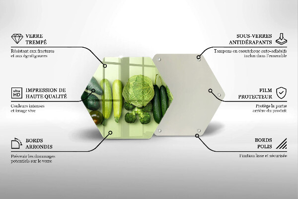 Tábua de cortar alimentos Frutas e vegetais verdes