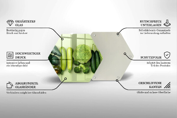 Tábua de cortar alimentos Frutas e vegetais verdes