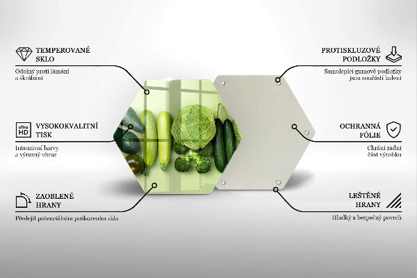 Tábua de cortar alimentos Frutas e vegetais verdes