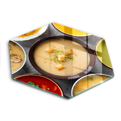 Tábua de cortar de vidro Sopas coloridas