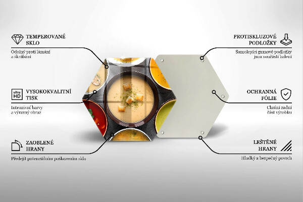 Tábua de cortar de vidro Sopas coloridas