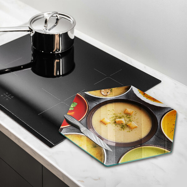 Tábua de cortar de vidro Sopas coloridas