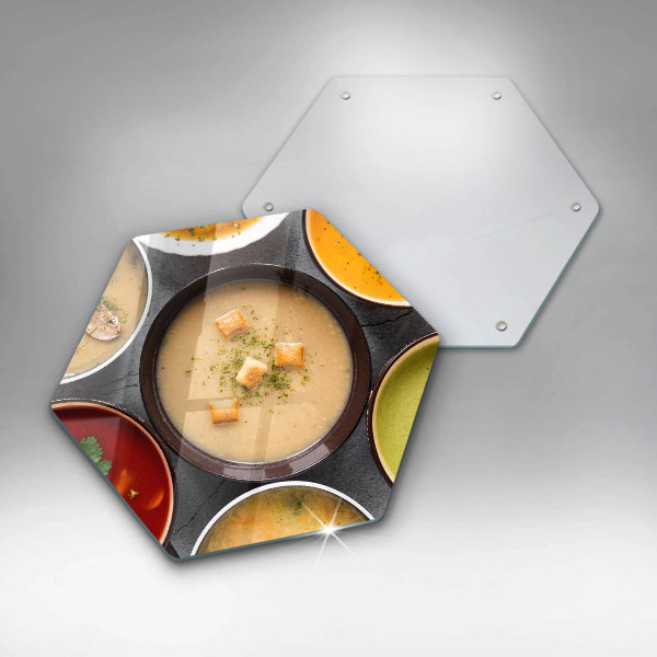 Tábua de cortar de vidro Sopas coloridas