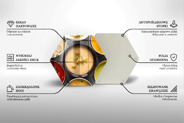 Tábua de cortar de vidro Sopas coloridas
