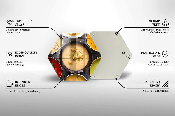 Tábua de cortar de vidro Sopas coloridas