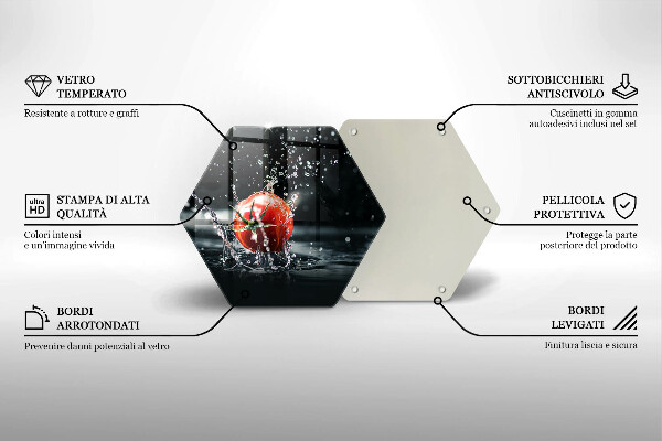Tábua de cortar alimentos Tomate na água