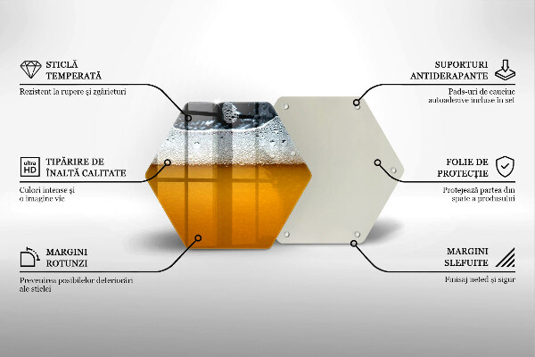 Tábua de corte de vidro Beber espuma de cerveja
