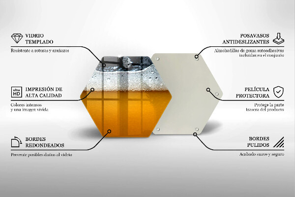 Tábua de corte de vidro Beber espuma de cerveja