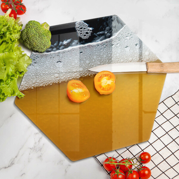 Tábua de corte de vidro Beber espuma de cerveja