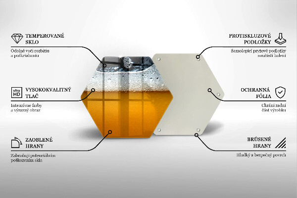 Tábua de corte de vidro Beber espuma de cerveja