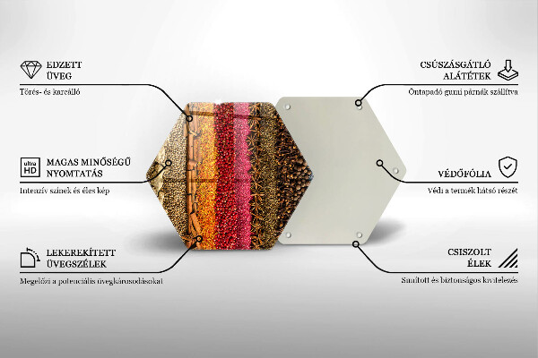 Tábua de vidro Especiarias coloridas