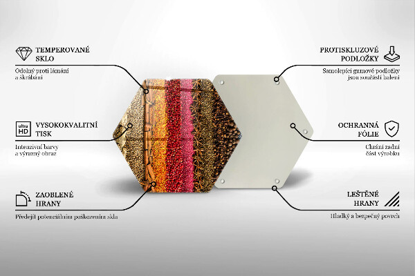 Tábua de vidro Especiarias coloridas