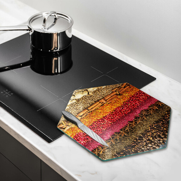 Tábua de vidro Especiarias coloridas