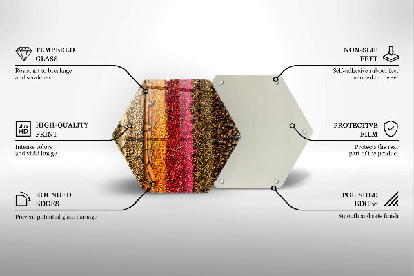 Tábua de vidro Especiarias coloridas