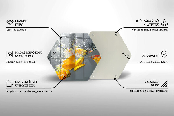 Tábua de cortar de vidro Limões em água