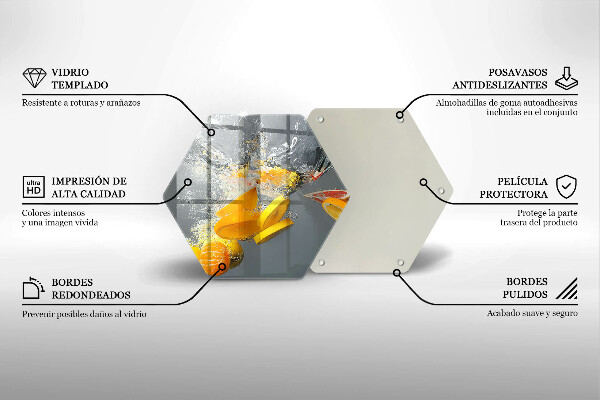 Tábua de cortar de vidro Limões em água