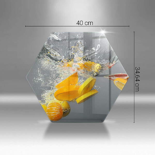 Tábua de cortar de vidro Limões em água