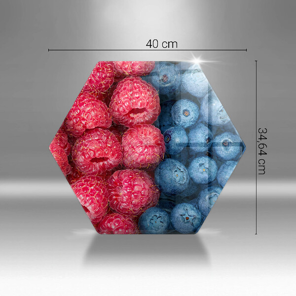 Tábua de corte de vidro Framboesas e mirtilos