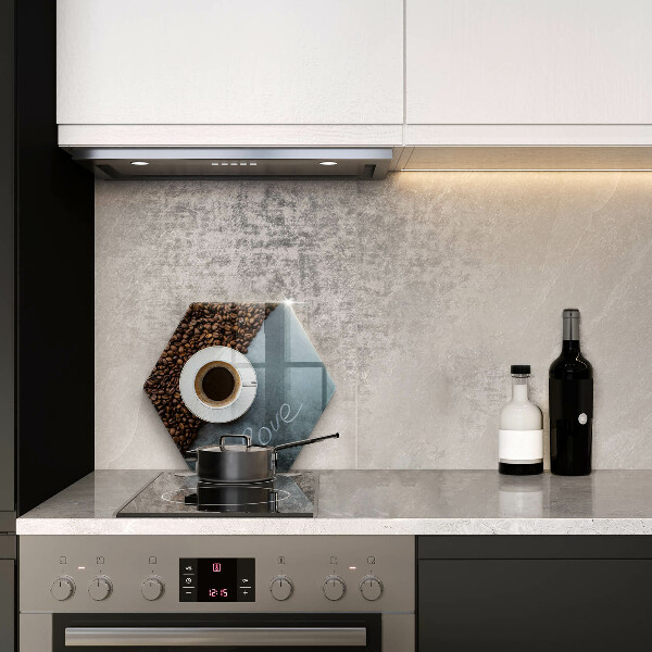 Tábua de vidro Grãos de café e uma xícara