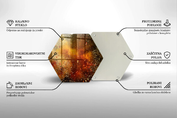Tábua de cortar de vidro Especiarias coloridas