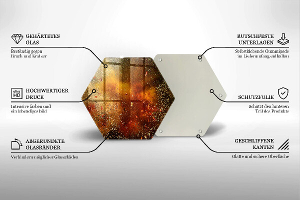Tábua de cortar de vidro Especiarias coloridas