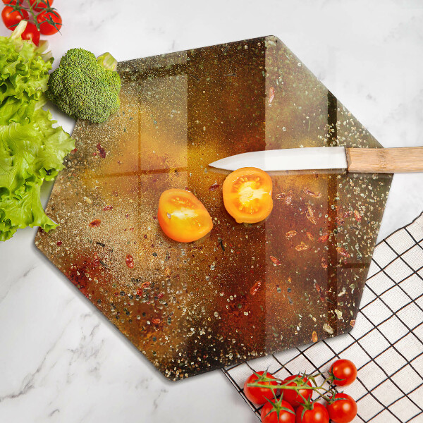 Tábua de cortar de vidro Especiarias coloridas