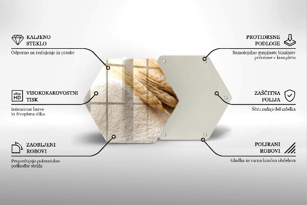 Tábua de cortar Farinha e espigas de grãos