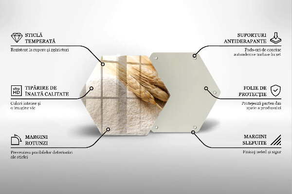Tábua de cortar Farinha e espigas de grãos