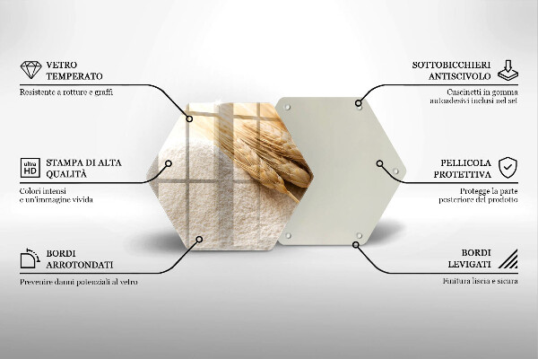 Tábua de cortar Farinha e espigas de grãos