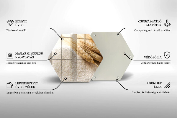 Tábua de cortar Farinha e espigas de grãos