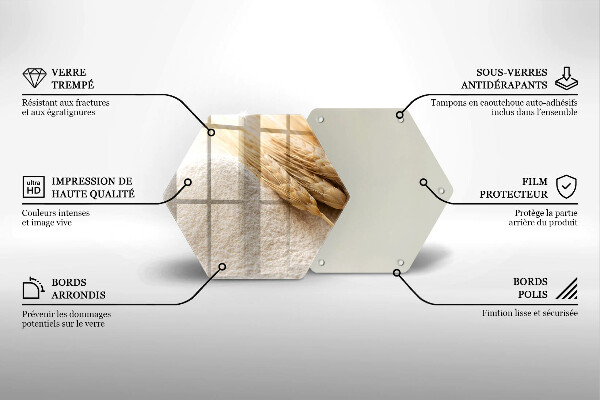 Tábua de cortar Farinha e espigas de grãos
