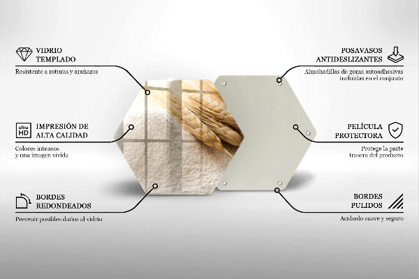 Tábua de cortar Farinha e espigas de grãos