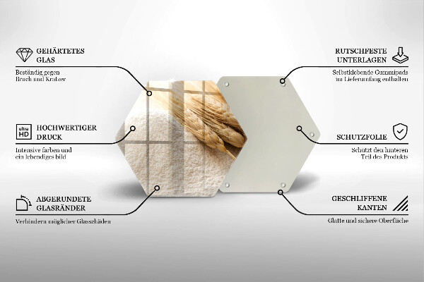 Tábua de cortar Farinha e espigas de grãos