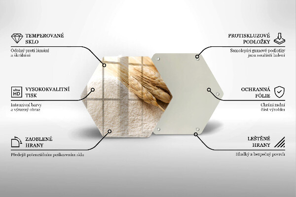 Tábua de cortar Farinha e espigas de grãos