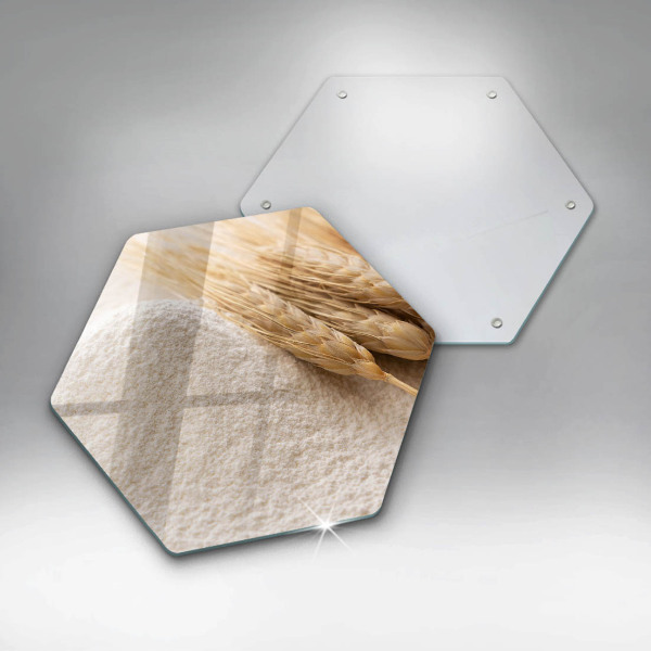 Tábua de cortar Farinha e espigas de grãos