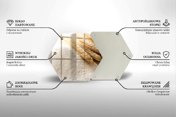 Tábua de cortar Farinha e espigas de grãos