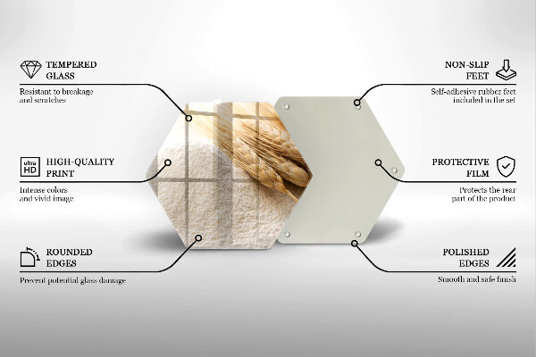 Tábua de cortar Farinha e espigas de grãos
