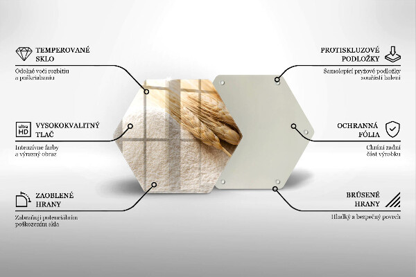Tábua de cortar Farinha e espigas de grãos