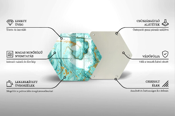 Tábua de vidro Abstração azul