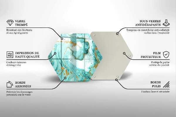 Tábua de vidro Abstração azul