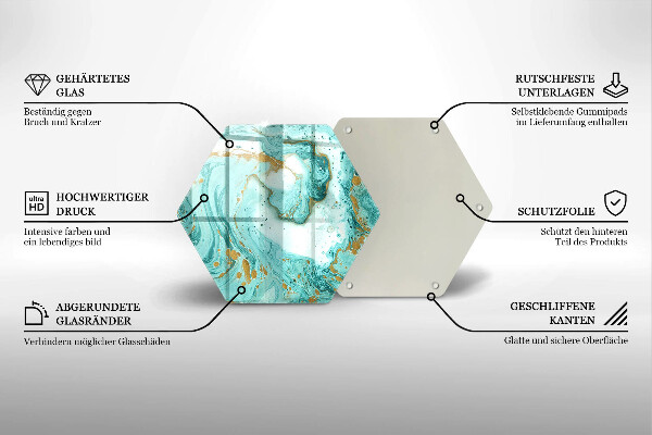 Tábua de vidro Abstração azul