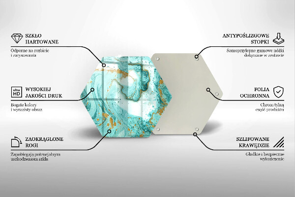 Tábua de vidro Abstração azul