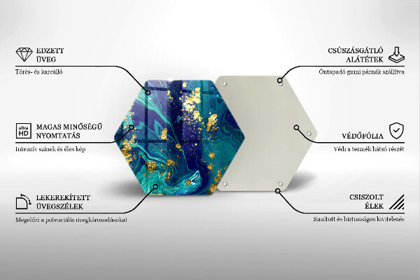 Tábua de cortar alimentos Abstração com ouro