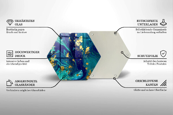 Tábua de cortar alimentos Abstração com ouro