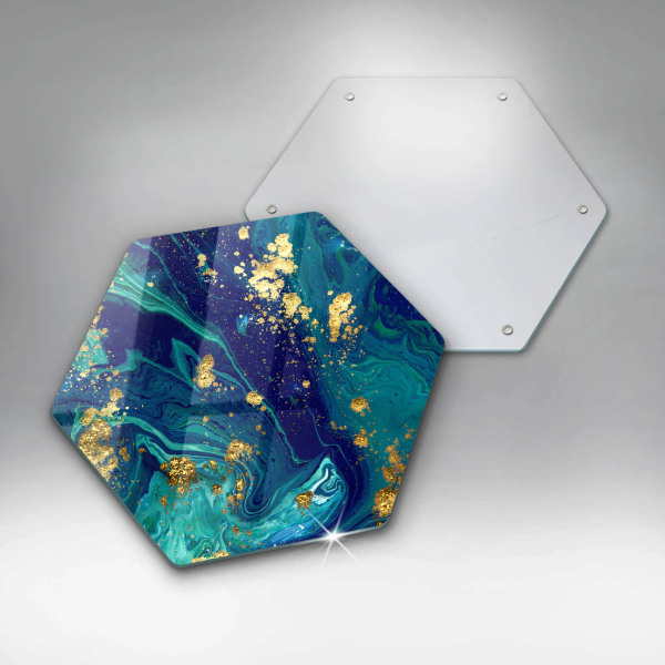 Tábua de cortar alimentos Abstração com ouro