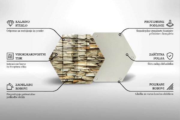 Tábua de corte de vidro Pedras decorativas