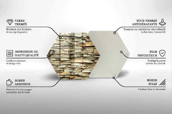 Tábua de corte de vidro Pedras decorativas